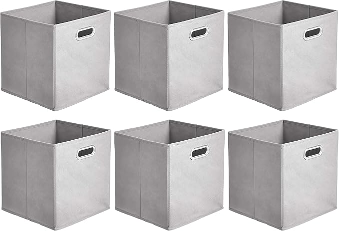 Amazon Basics Collapsible Cube Storage Organizer Bins, 10.5 x 10.5 x 11 inches by AmazonBasics