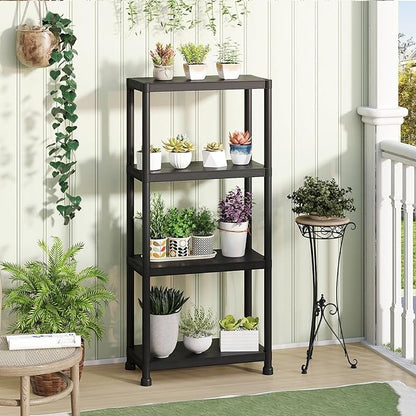 GIANTEX 4-Tier Heavy-Duty Plastic Storage Shelves | Freestanding Garage - Image 2