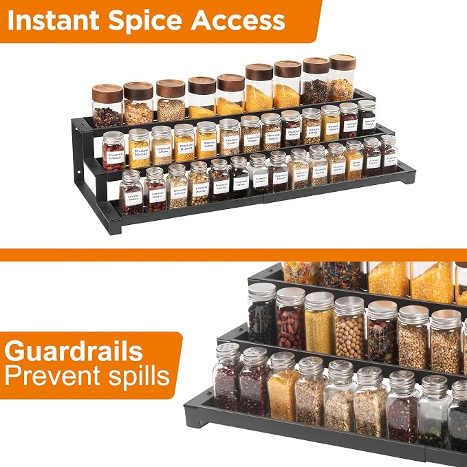 3-Tier Spice Rack Organizer for Kitchen Cabinet or Pantry, Seasoning Organizer - Image 5