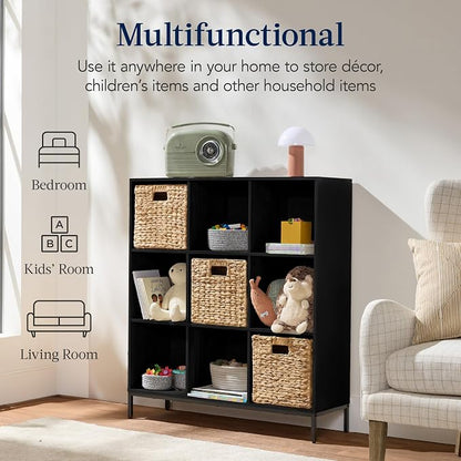Best Choice Products 9-Cube Bookshelf, 3-Tier Wood Storage Bookcase W/Legs - Image 4