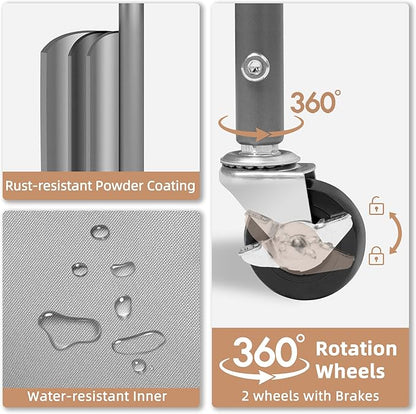 STORAGE MANIAC 80 Liters Vertical Rolling Laundry Hamper, 2 Section Laundry - Image 4