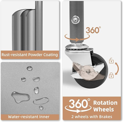 STORAGE MANIAC 120 Liters Vertical Rolling Laundry Hamper, 3 Section Laundry - Image 4