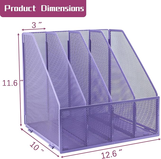 Desk Organizers, Metal Magazine File Holder - Image 2