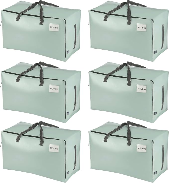 VENO 6 Pack Moving Bags and Large Christmas Decoration Storage Bins by Veno