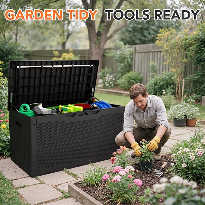 105 Gallon Deck Box Outdoor Indoor Waterproof Storage Box - Image 2
