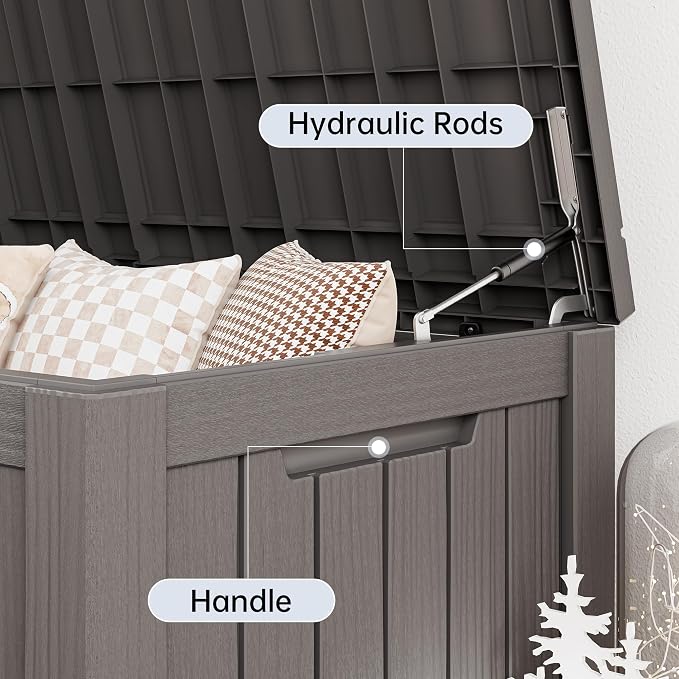 120 Gallon Outdoor Storage Box, Resin Deck Boxes Outdoor Waterproof - Image 3