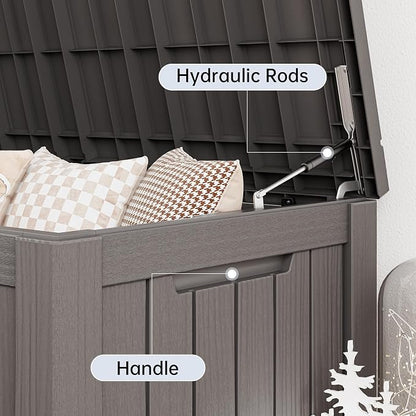 120 Gallon Outdoor Storage Box, Resin Deck Boxes Outdoor Waterproof - Image 3