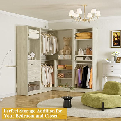 Unikito 86 Inch Closet System, 3 Sets Corner Closets Organizer - Image 6