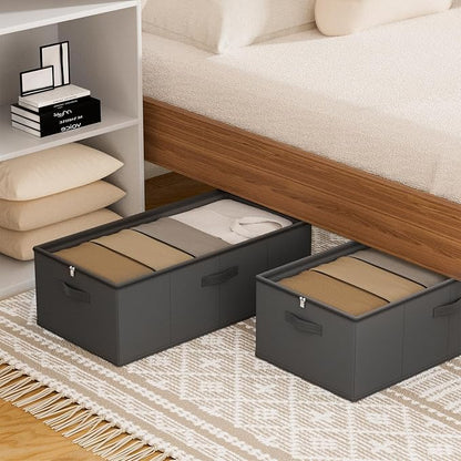 2 Pack Under Bed Storage Containers, 10 Inch Tall Underbed Clothes Storage - Image 5