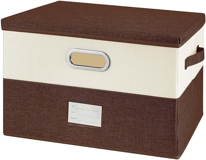 Large Linen Fabric Foldable Storage Bins by Unknown