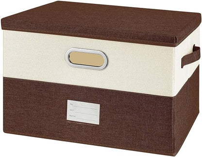 Large Linen Fabric Foldable Storage Bins by Unknown