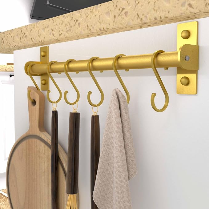 Dseap Kitchen Utensil Holder Hanger, Pot and Pan Rack Wall Mounted, Kitchen Rail - Image 3