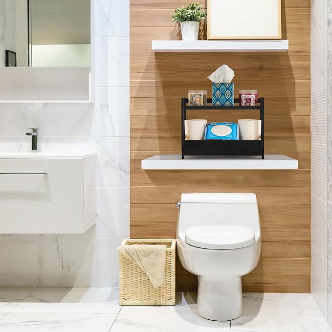 Sorbus Bamboo Bathroom Counter Organizer – 2-Tier Shelf - Image 7