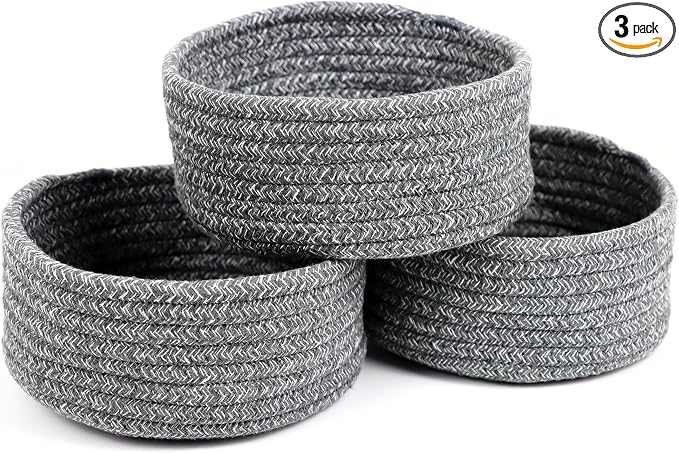 Small Woven Cotton Rope Baskets, Gift and Storage Baskets, Nursery Organizer by Togous