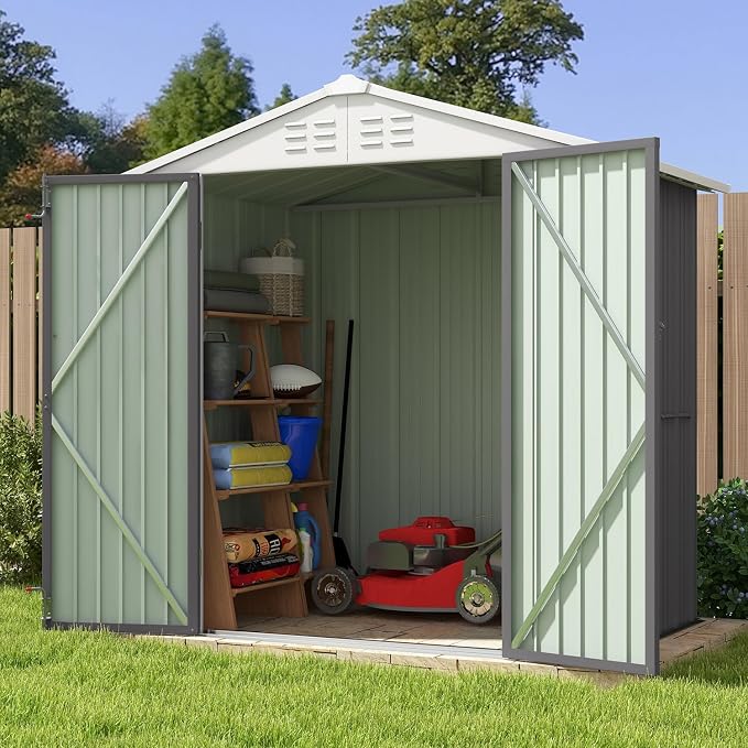 Patiowell 6x4 FT Outdoor Storage Shed, Metal Outdoor Sheds - Image 3