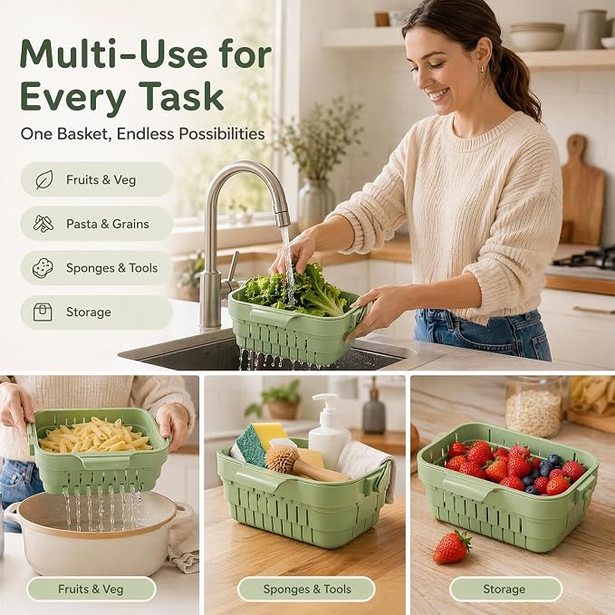 Foldable Hanging Sink Drain Basket – Stretchable Kitchen Colander - Image 6