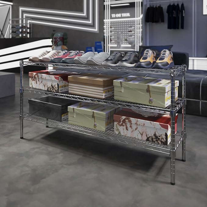 14" Deep x 54" Wide x 27" Height Wire Shelving Kit | 3-Tier | NSF Commercial - Image 2