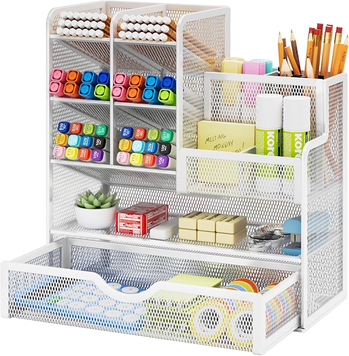 Marbrasse Mesh Pen Holder for Desk, Desk Organizers and Accessories for Office by Marbrasse