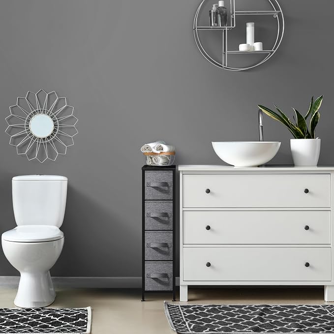 Sorbus Narrow Dresser with 4 Drawers - Image 8