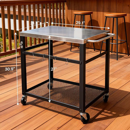 Endark Multi-Functional Stainless Steel Food Prep Cart – A Rolling Kitchen and - Image 3
