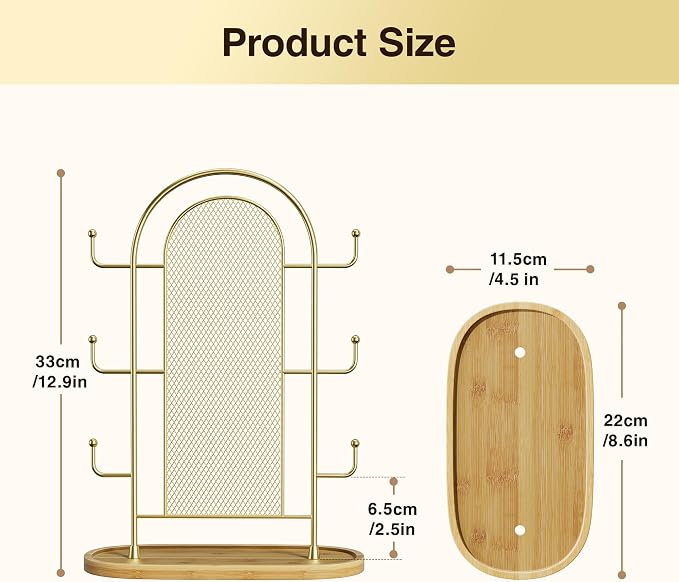Jewelry Display Earring Stand Gold Organizer Earring StorageTree Jewelry Rack - Image 6