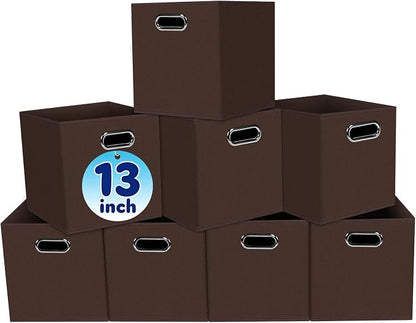 Fabric Cubby Storage Bins, Cube Organizer Bin Foldable Storage Boxes by Yunkeeper
