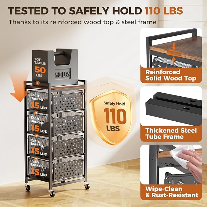 5 Tier Kitchen Storage Cart - Image 2