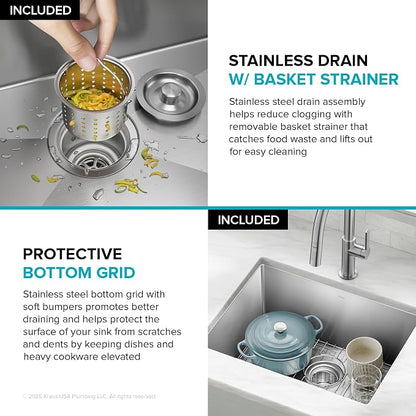 KRAUS Standard PRO 23-Inch 16 Gauge Undermount Single Bowl Stainless Steel - Image 11