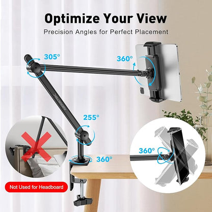 AboveTEK Tablet Stand Holder for Desk & Bed, Aluminum iPad Holder Arm - Image 4
