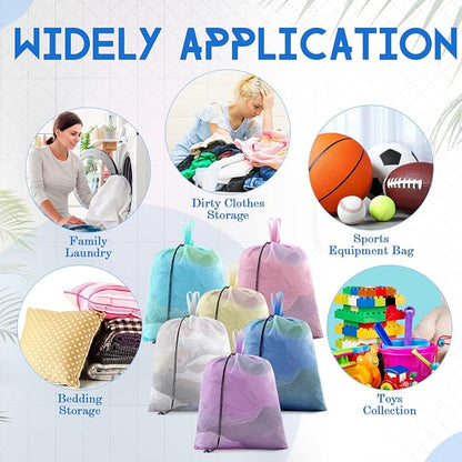 6 Pack 20 x 17 Inches Colorful Mesh Laundry Bag Soft - Image 7