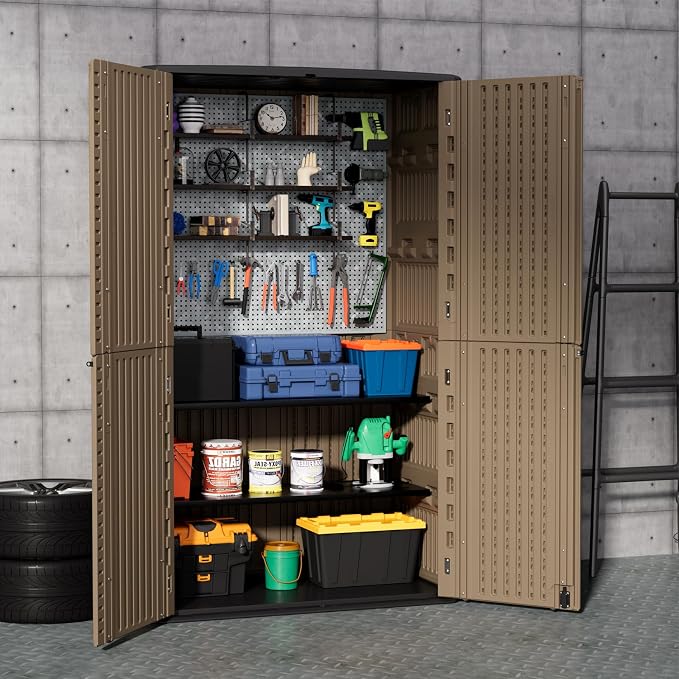 ZZM Large 67 Cu.ft Waterproof Storage Shed, Outdoor Storage Cabinet，Durable - Image 6