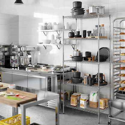 21" Deep x 36" Wide x 86" Height Wire Shelving Kit | 5-Tier | NSF Commercial - Image 7