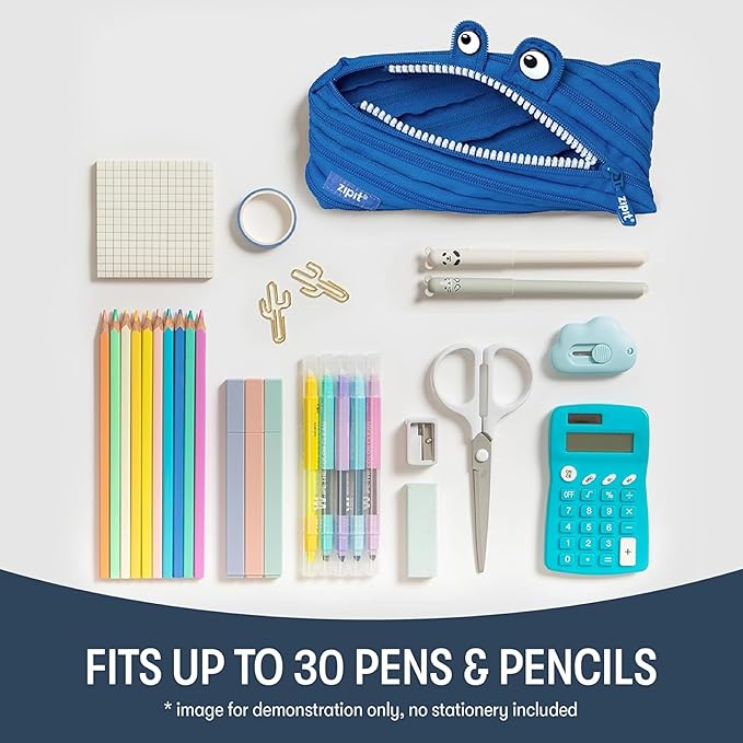 ZIPIT Monster Pencil Case for Kids, Cute Zipper Pouch for Boys Girls and Teens - Image 4
