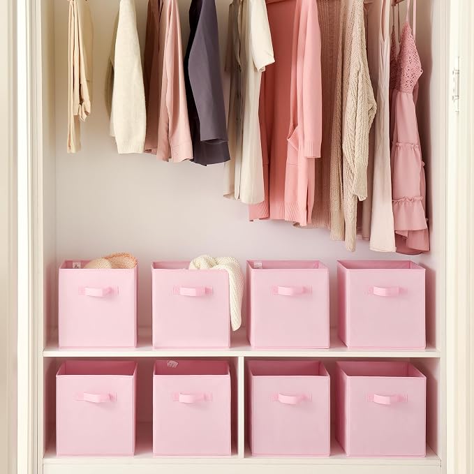 GRANNY SAYS Pink Cube Storage Bins, 11 Inch Storage Cube Organizer, Sturdy - Image 4