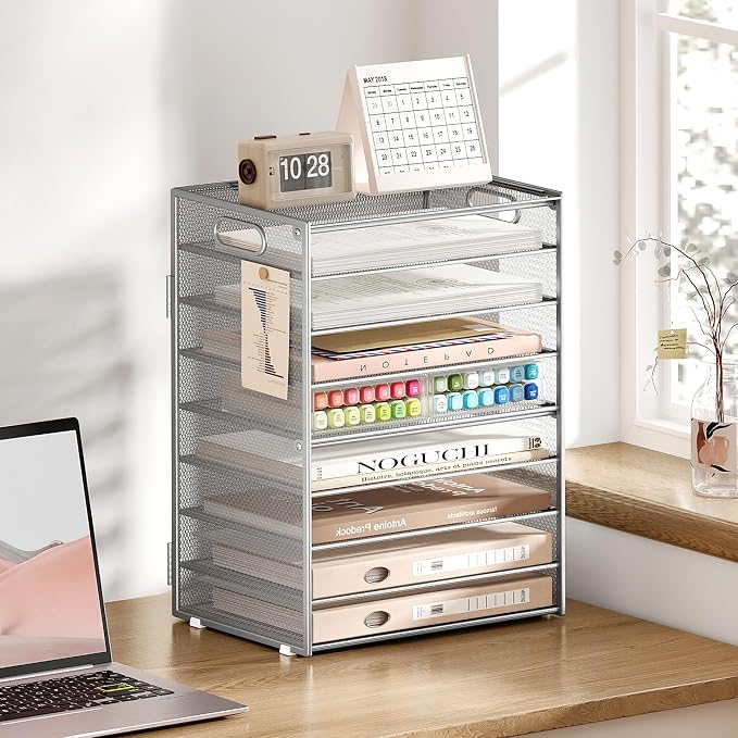 SUBEKYU 9 Tier Paper Organizer for Desk - Image 5