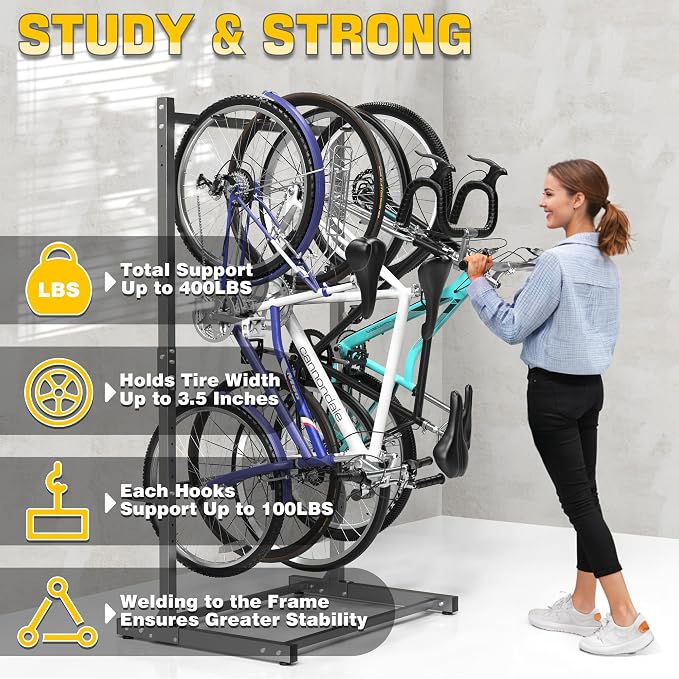 Ultrawall Freestanding Bike Rack, Vertical Bike Storage Stand - Image 4