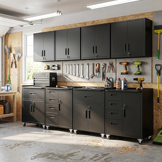 Garage Cabinet System | Heavy Duty Steel All-in-One Modular Garage Cabinet Set - Image 8