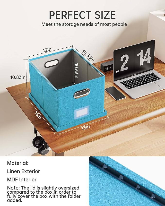 2 Pack File Storage Organizer, Document Organizer, Portable File Box - Image 4