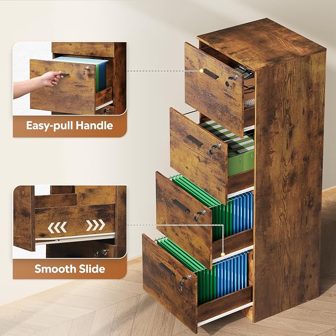 DEVAISE 4 Drawer Wood File Cabinet - Image 7