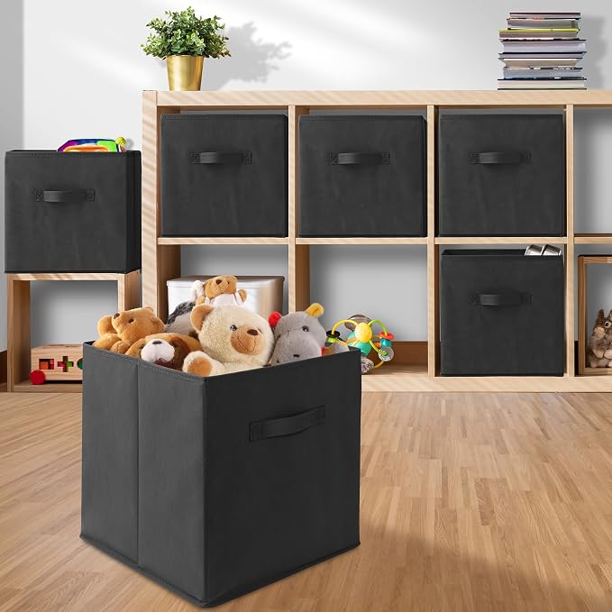 Casafield Set of 6 Collapsible Fabric Cube Storage Bins, Cubby Organizers & More - Image 5