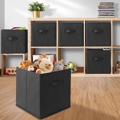 Casafield Set of 6 Collapsible Fabric Cube Storage Bins, Cubby Organizers & More - Image 5