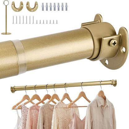Adjustable Closet Rod for Hanging Clothes, 17-84inch Heavy Duty Metal tension by Unknown