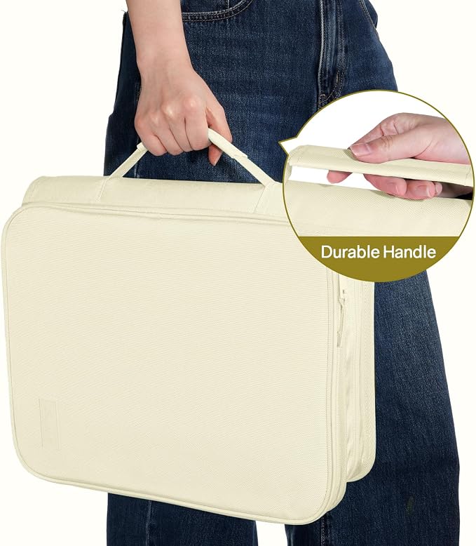 SUNEE Zippered Binder Bag with Handle, 2-Inch 3-Ring O-Ring, 500-Sheet Capacity - Image 7