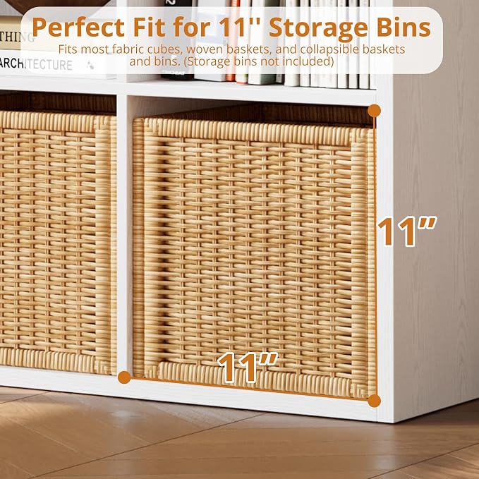 IRONCK Bookshelf, 8-Cube Storage Cube Shelf Organizer, Extra Thick Frame - Image 7