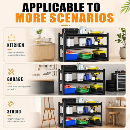 SAWJEC 39" H x 48" W x 18" D Heavy Duty Garage Storage Shelves | 3 Tier Metal - Image 4