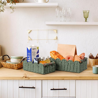 Storage Basket Wicker Baskets for Organizing Toilet Paper Storage Basket for - Image 6