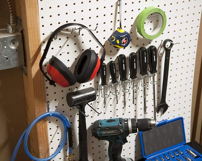 Hiltex 53106 Pegboard Hook Assortment Set, 50 Piece Heavy Duty, Pegboard Hooks - Image 6