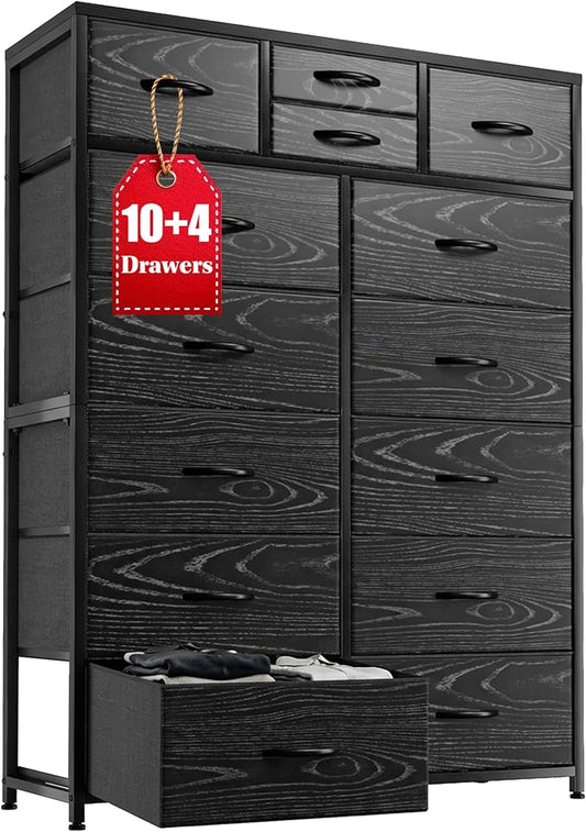 EnHomee 52.2" H Black Dresser for Bedroom, Vertical Storage Tower, Anti-Tip | by EnHomee