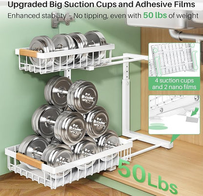 Under Sink Organizer, 2 Packs 2 Tier Under Sink Organizers and Storage - Image 4