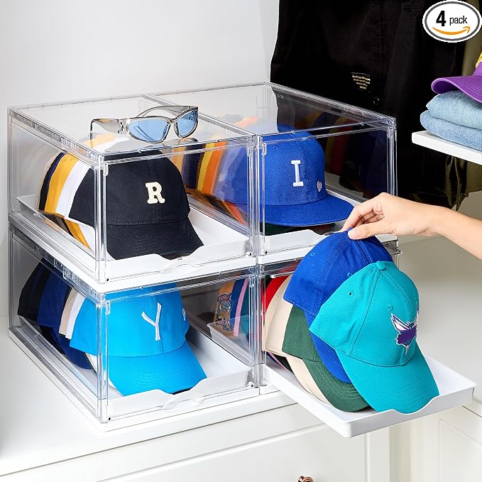 Vtopmart 4 Pack Hat Organizer for Baseball Caps, Large Cap Storage by Vtopmart